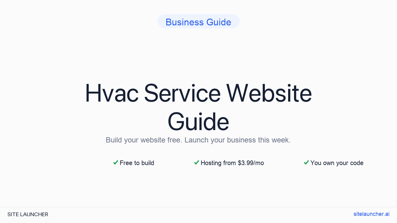 How to Build a Website for Your HVAC Service (Free, Fast, and Professional)