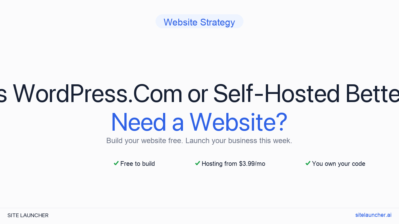 Is WordPress.Com or Self-Hosted Better