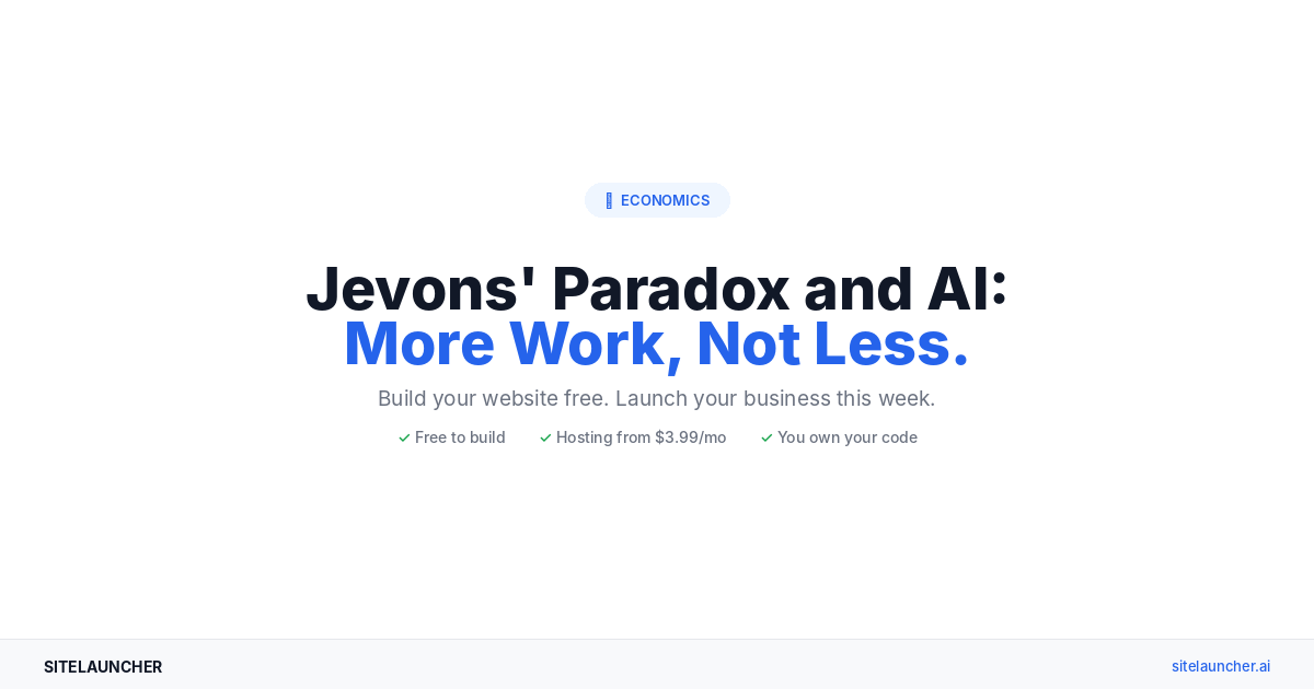 Jevons’ Paradox and AI: Why Making Work Cheaper Creates More Work, Not Less