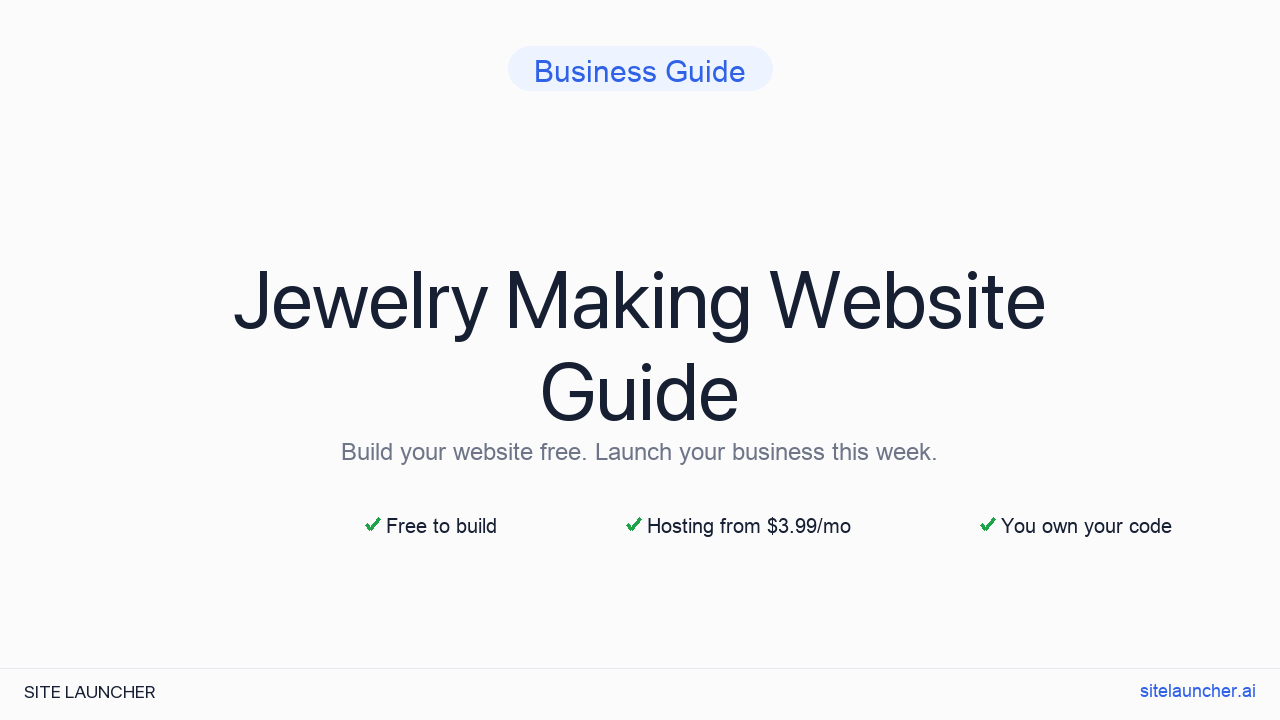 How to Build a Website for Your Jewelry Making (Free, Fast, and Professional)