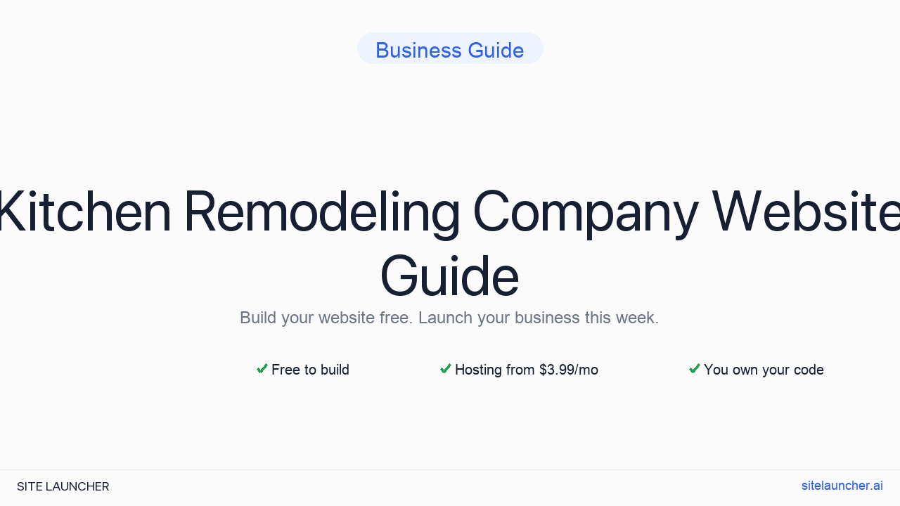 How to Build a Website for Your Kitchen Remodeling Company (Free, Fast, and Professional)