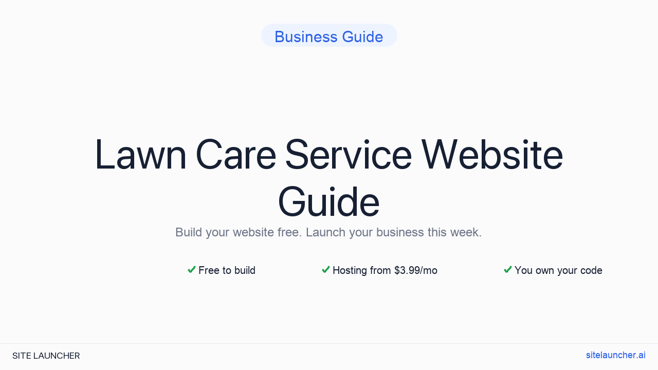 How to Build a Website for Your Lawn Care Service (Free, Fast, and Professional)
