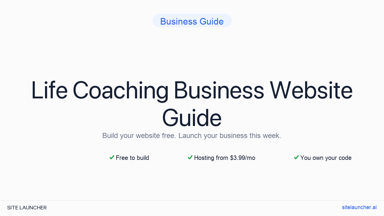 How to Build a Website for Your Life Coaching Business (Free, Fast, and Professional)
