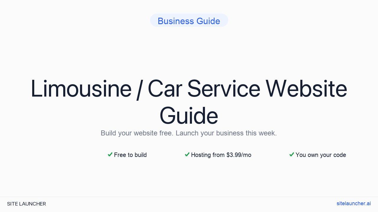 How to Build a Website for Your Limousine / Car Service (Free, Fast, and Professional)