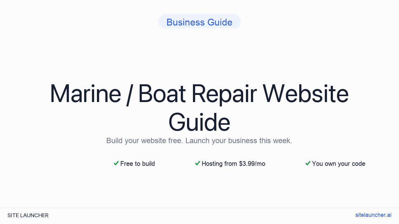 How to Build a Website for Your Marine / Boat Repair (Free, Fast, and Professional)