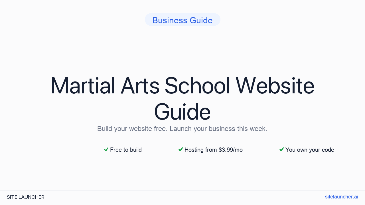 How to Build a Website for Your Martial Arts School (Free, Fast, and Professional)