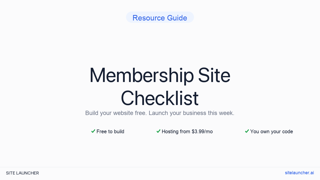 Membership Site Checklist