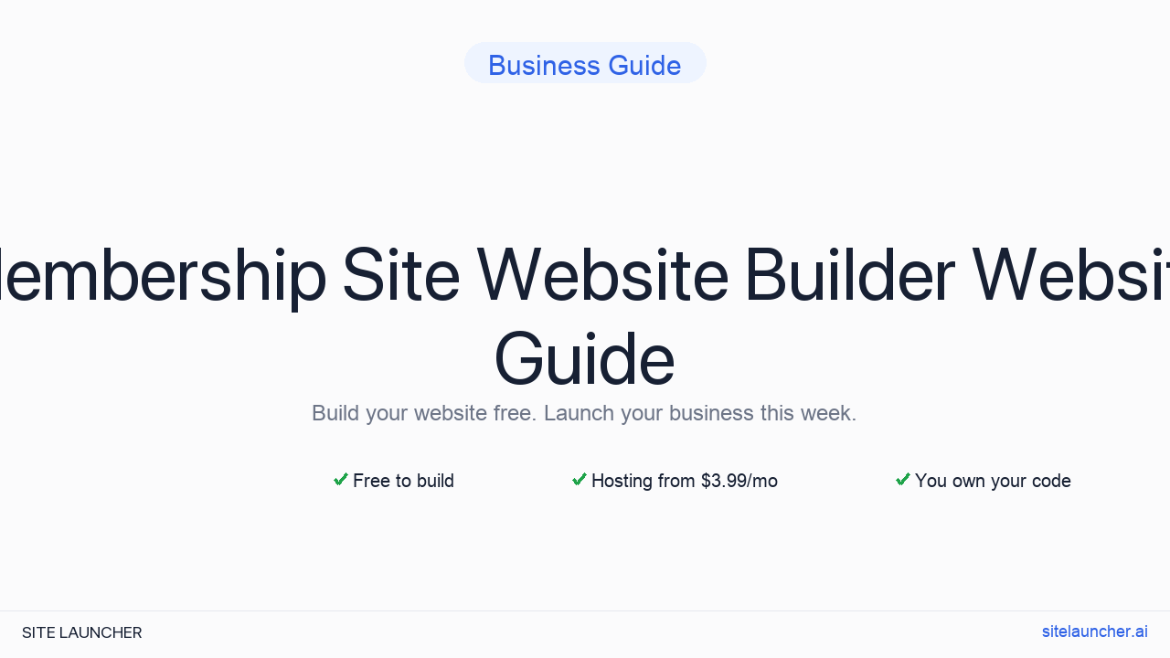 Membership Site Website Builder