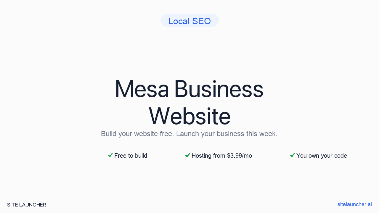 How to Build a Website for Your Mesa Business (Free and Fast)