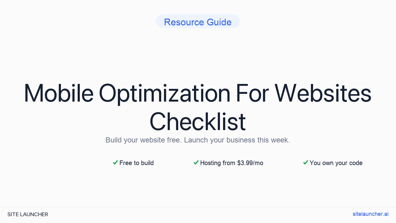 Mobile Optimization Checklist for Websites