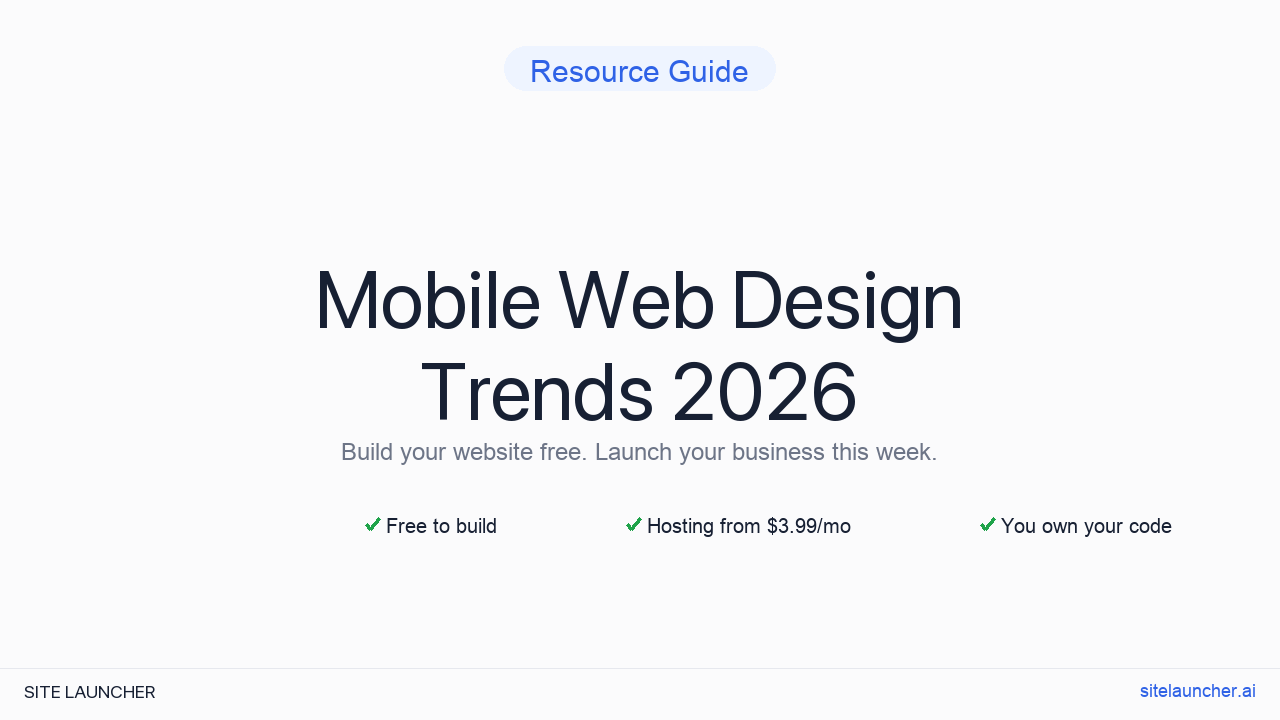 Mobile Web Design Trends 2026