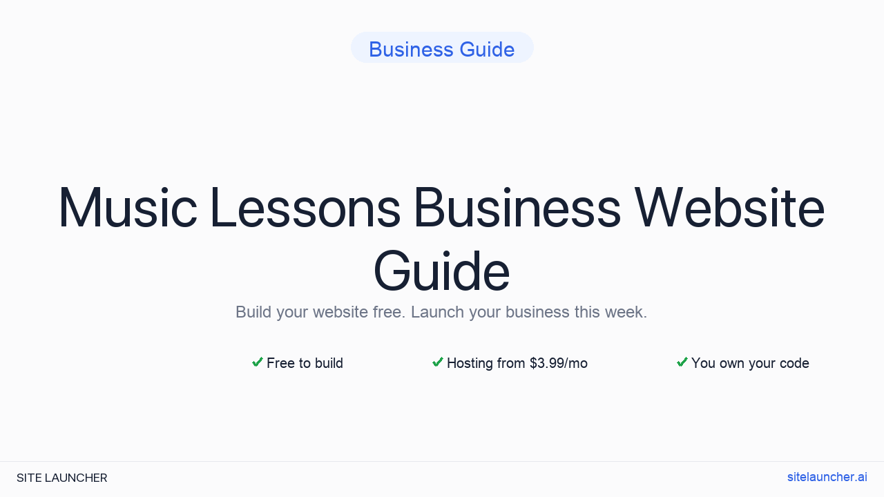 How to Build a Website for Your Music Lessons Business (Free, Fast, and Professional)