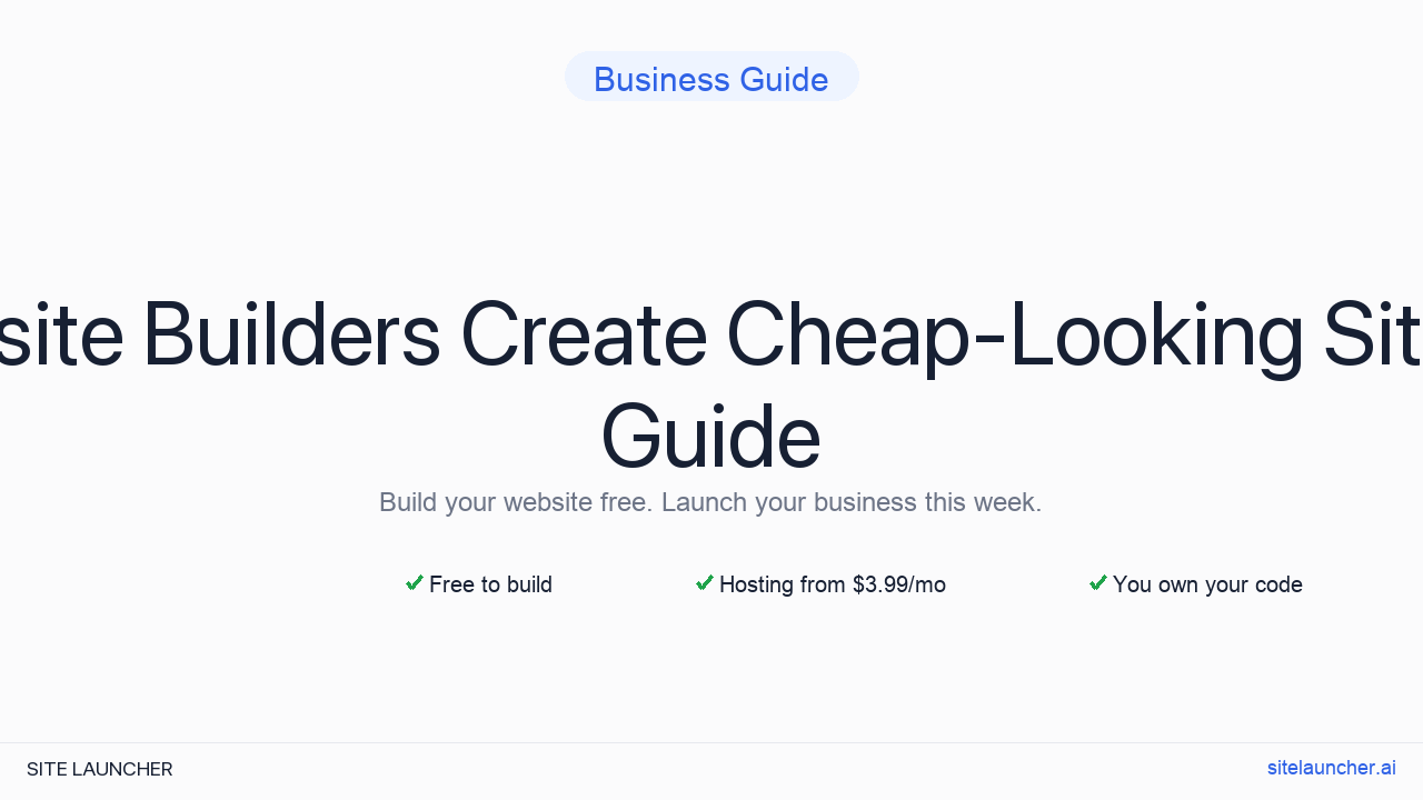 Myth: Website Builders Create Cheap-Looking Sites