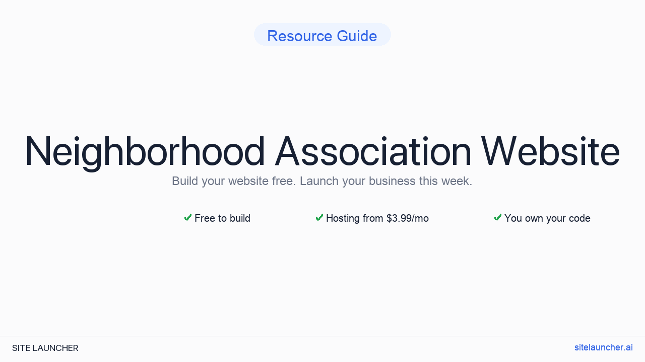 Neighborhood Association Website