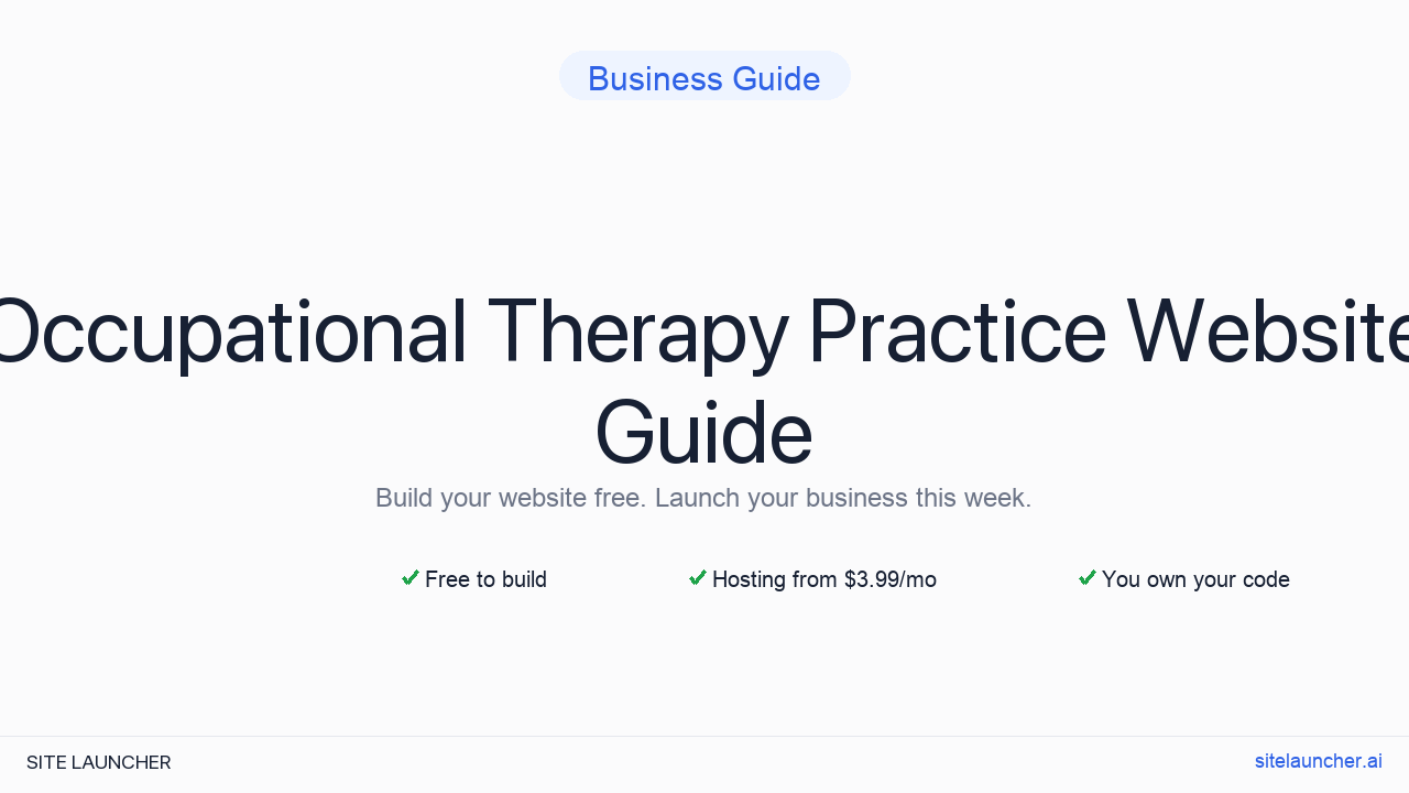 How to Build a Website for Your Occupational Therapy Practice (Free, Fast, and Professional)
