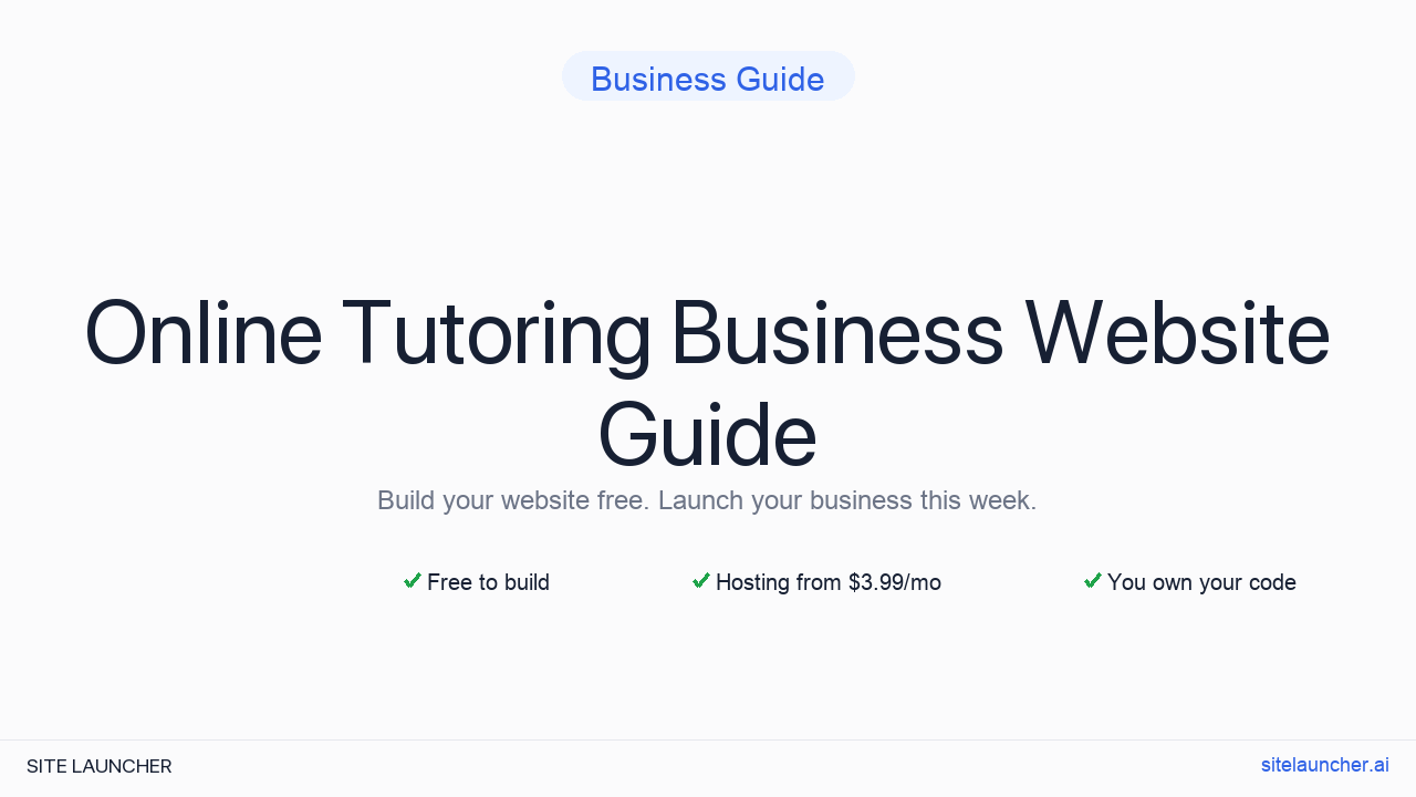 How to Build a Website for Your Online Tutoring Business (Free, Fast, and Professional)