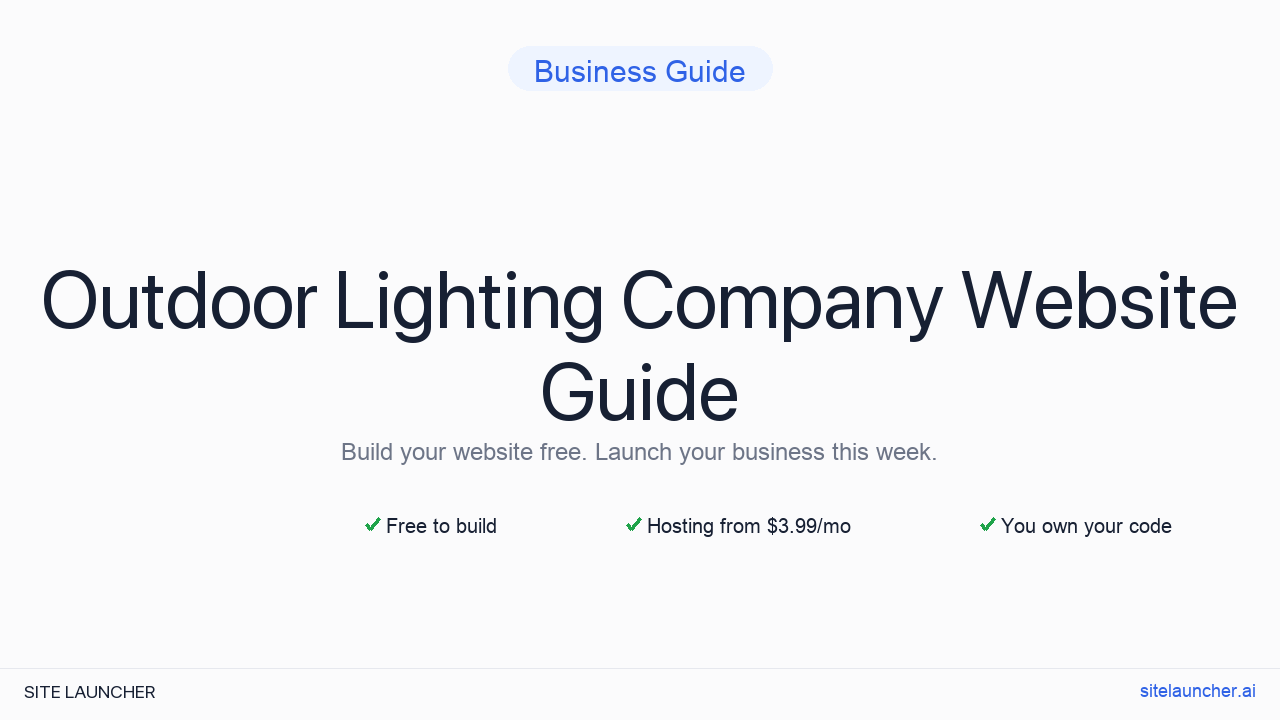 How to Build a Website for Your Outdoor Lighting Company (Free, Fast, and Professional)