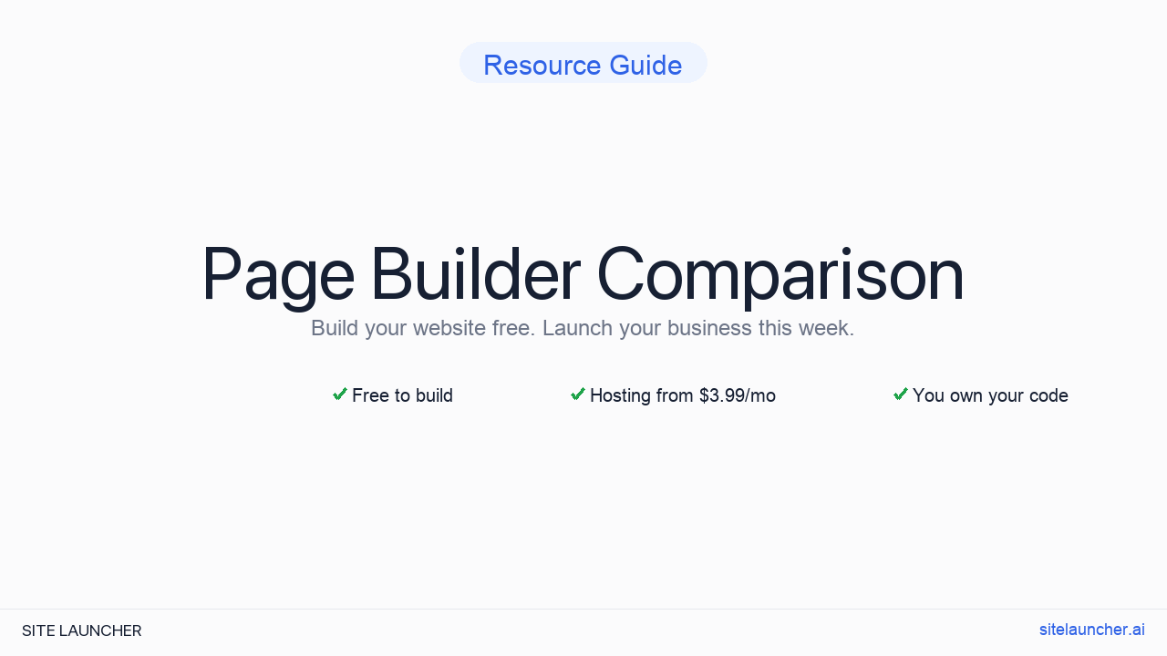Page Builder Comparison