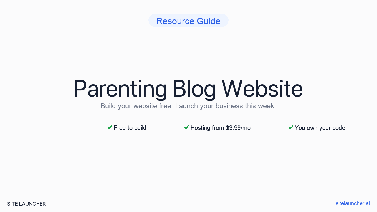 Parenting Blog Website