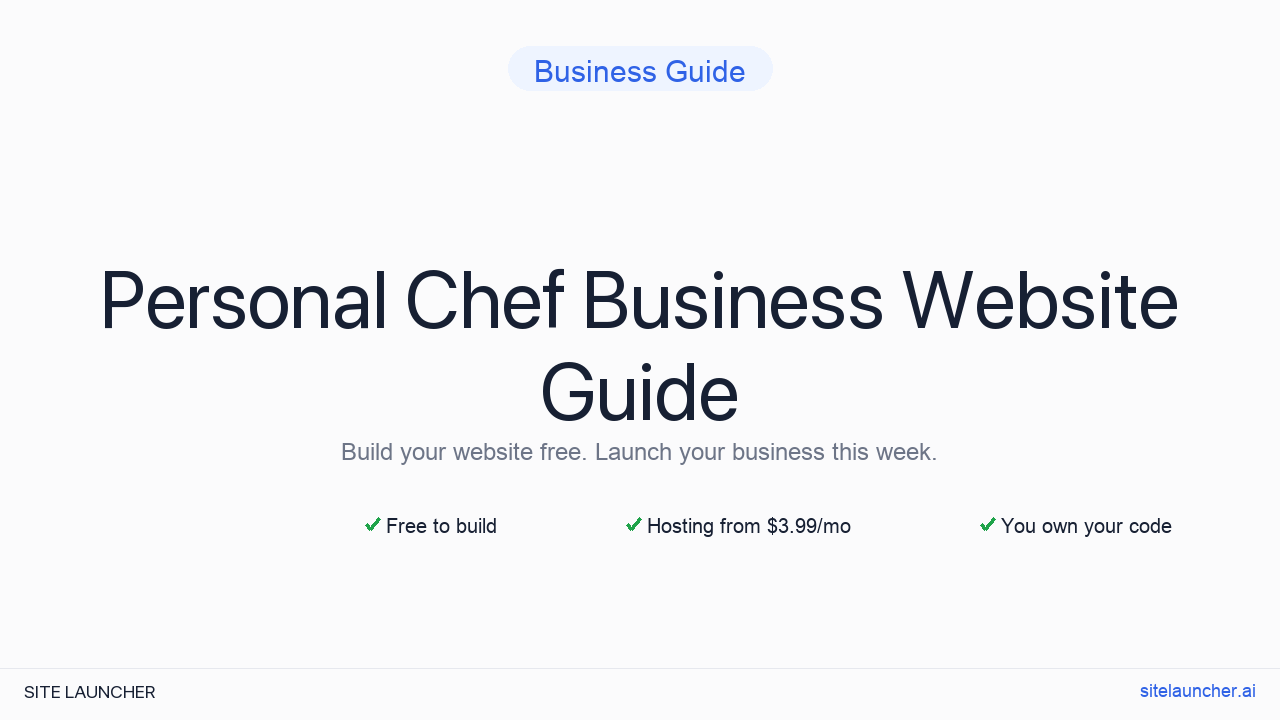 How to Build a Website for Your Personal Chef Business (Free, Fast, and Professional)