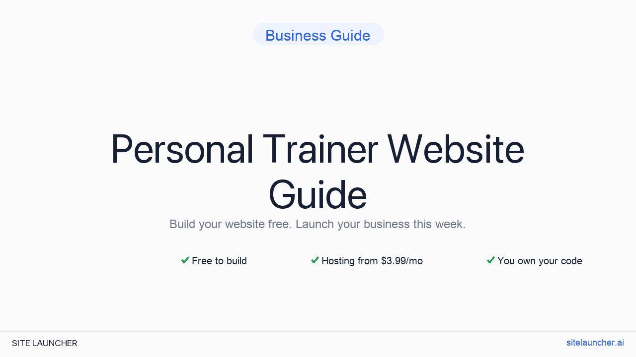 How to Build a Website for Your Personal Trainer (Free, Fast, and Professional)