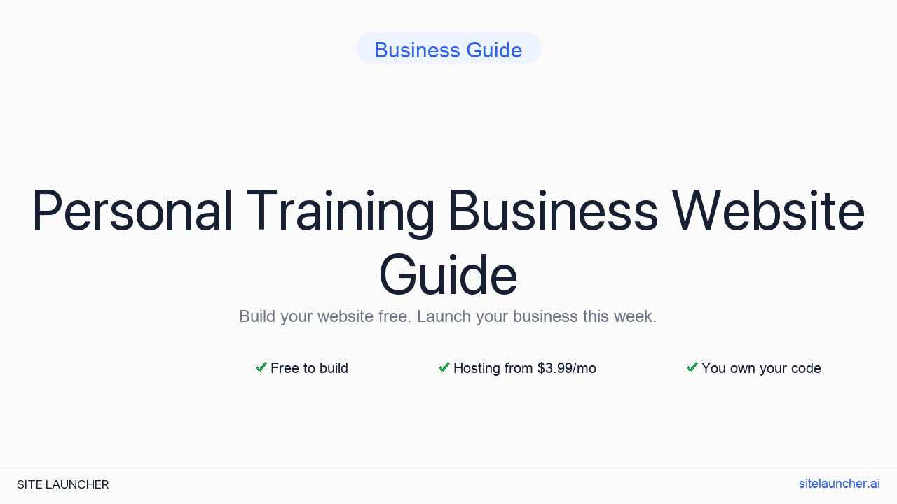 Website For Personal Training Business