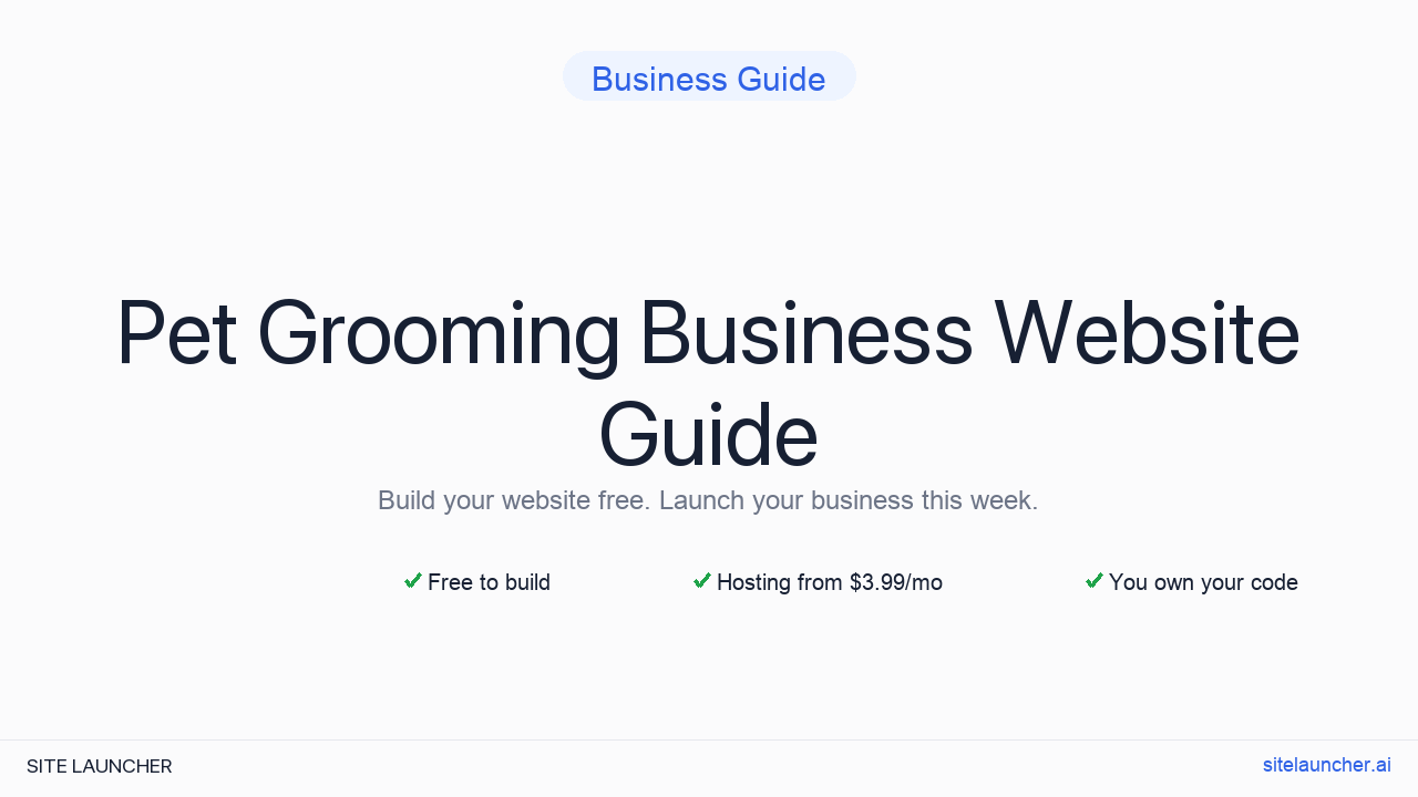 How to Build a Website for Your Pet Grooming Business (Free, Fast, and Professional)