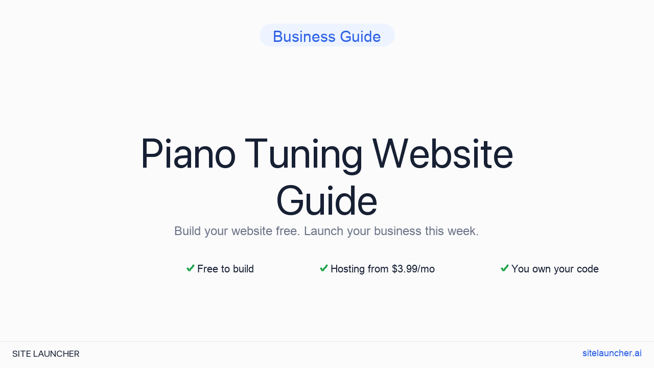 How to Build a Website for Your Piano Tuning (Free, Fast, and Professional)
