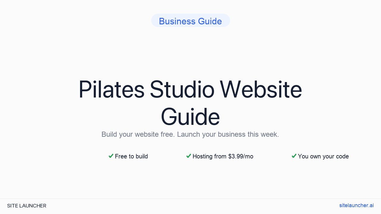 How to Build a Website for Your Pilates Studio (Free, Fast, and Professional)