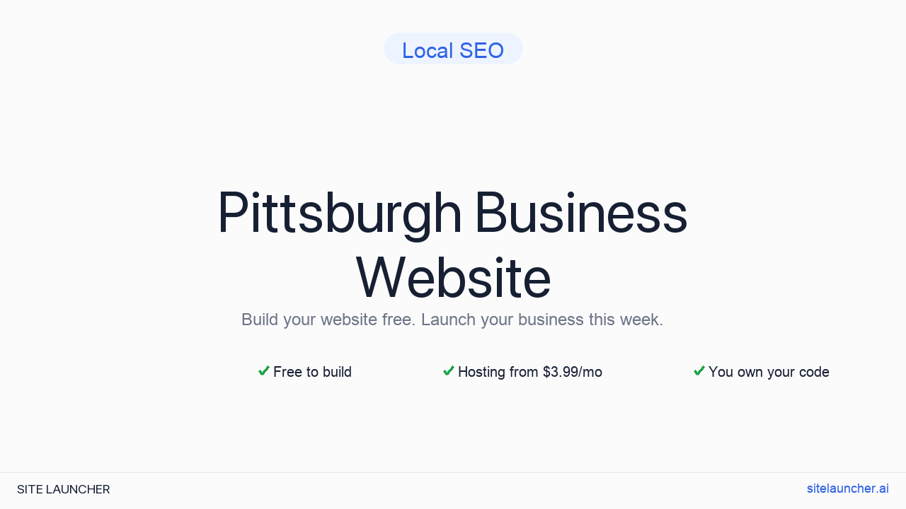 How to Build a Website for Your Pittsburgh Business (Free and Fast)