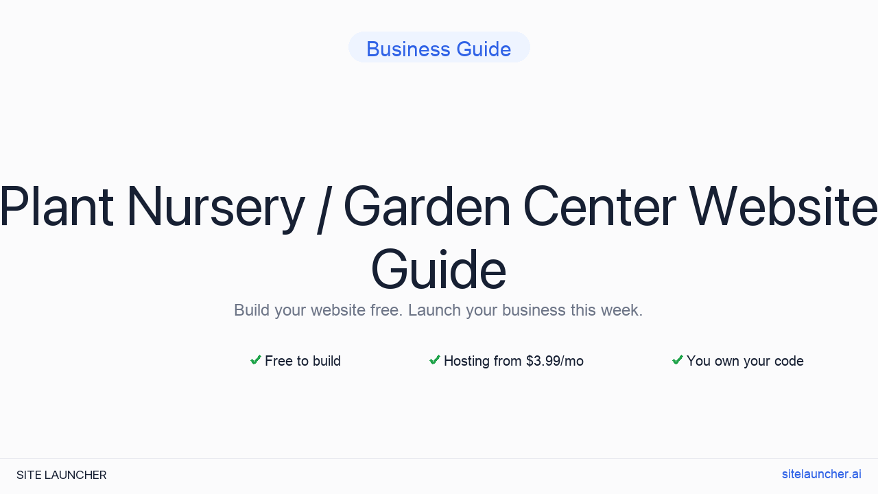 How to Build a Website for Your Plant Nursery / Garden Center (Free, Fast, and Professional)