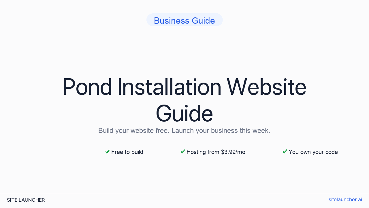 How to Build a Website for Your Pond Installation (Free, Fast, and Professional)