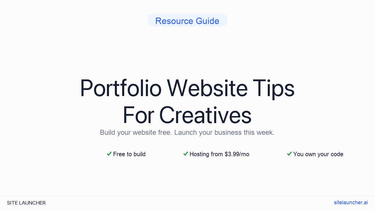 Portfolio Website Tips For Creatives
