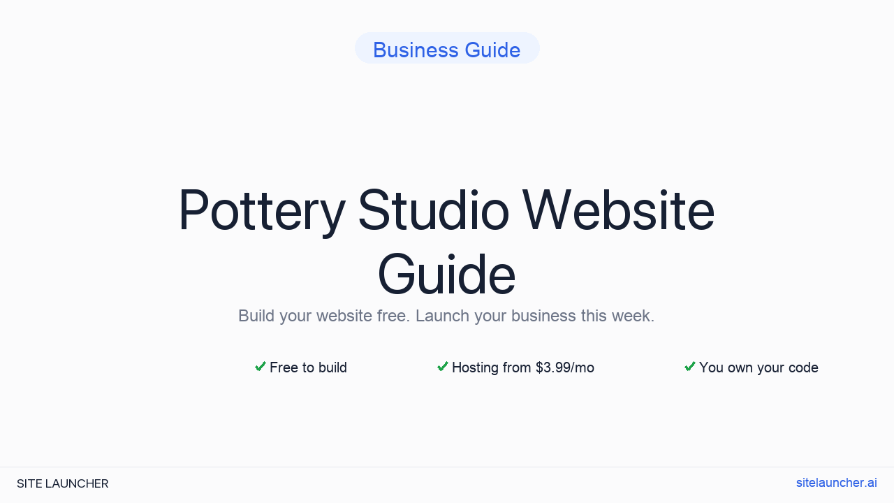 How to Build a Website for Your Pottery Studio (Free, Fast, and Professional)