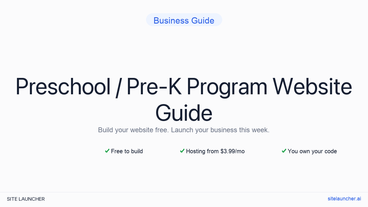 How to Build a Website for Your Preschool / Pre-K Program (Free, Fast, and Professional)