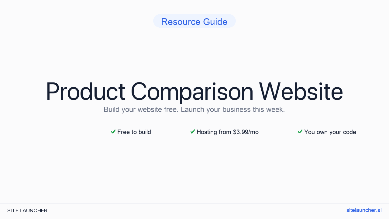 Product Comparison Website
