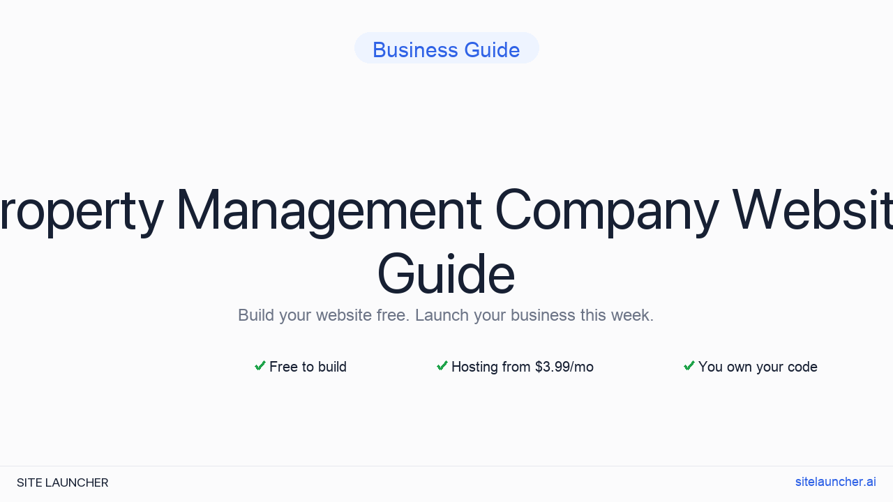How to Build a Website for Your Property Management Company (Free, Fast, and Professional)