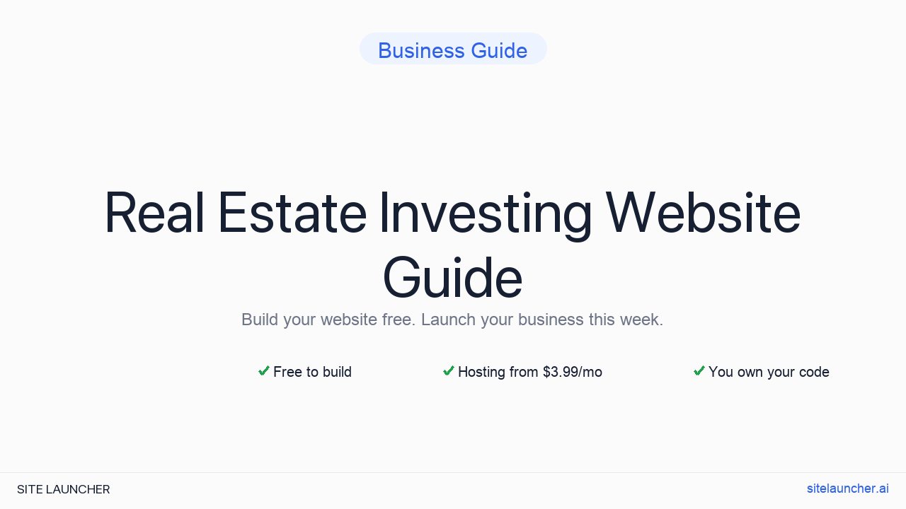 How to Build a Website for Your Real Estate Investing (Free, Fast, and Professional)