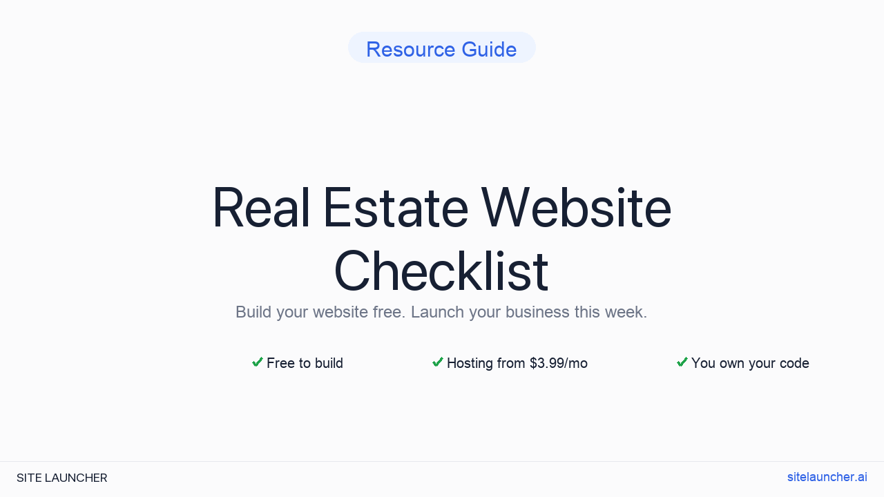 Real Estate Website Checklist