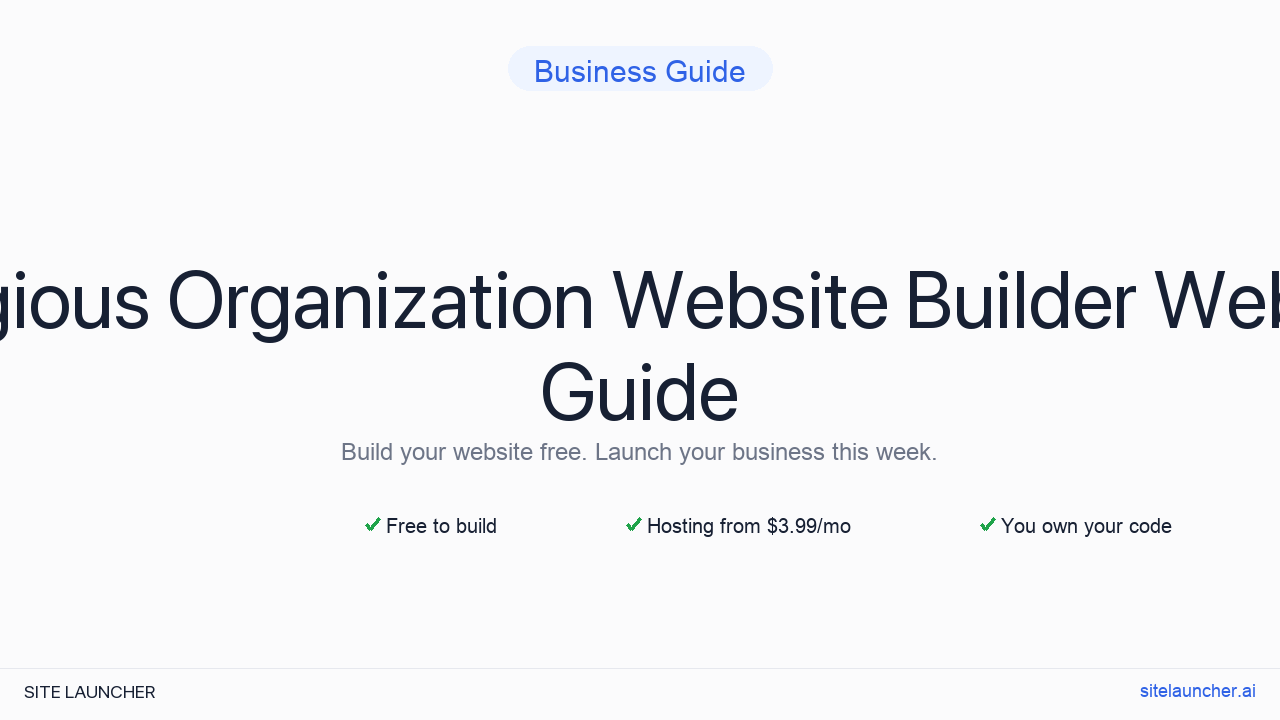 Religious Organization Website Builder