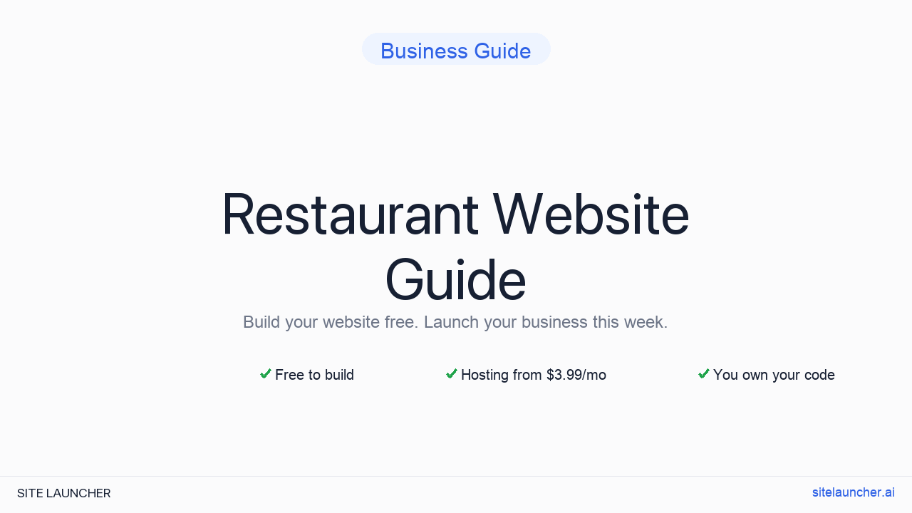 How to Build a Website for Your Restaurant (Free, Fast, and Professional)