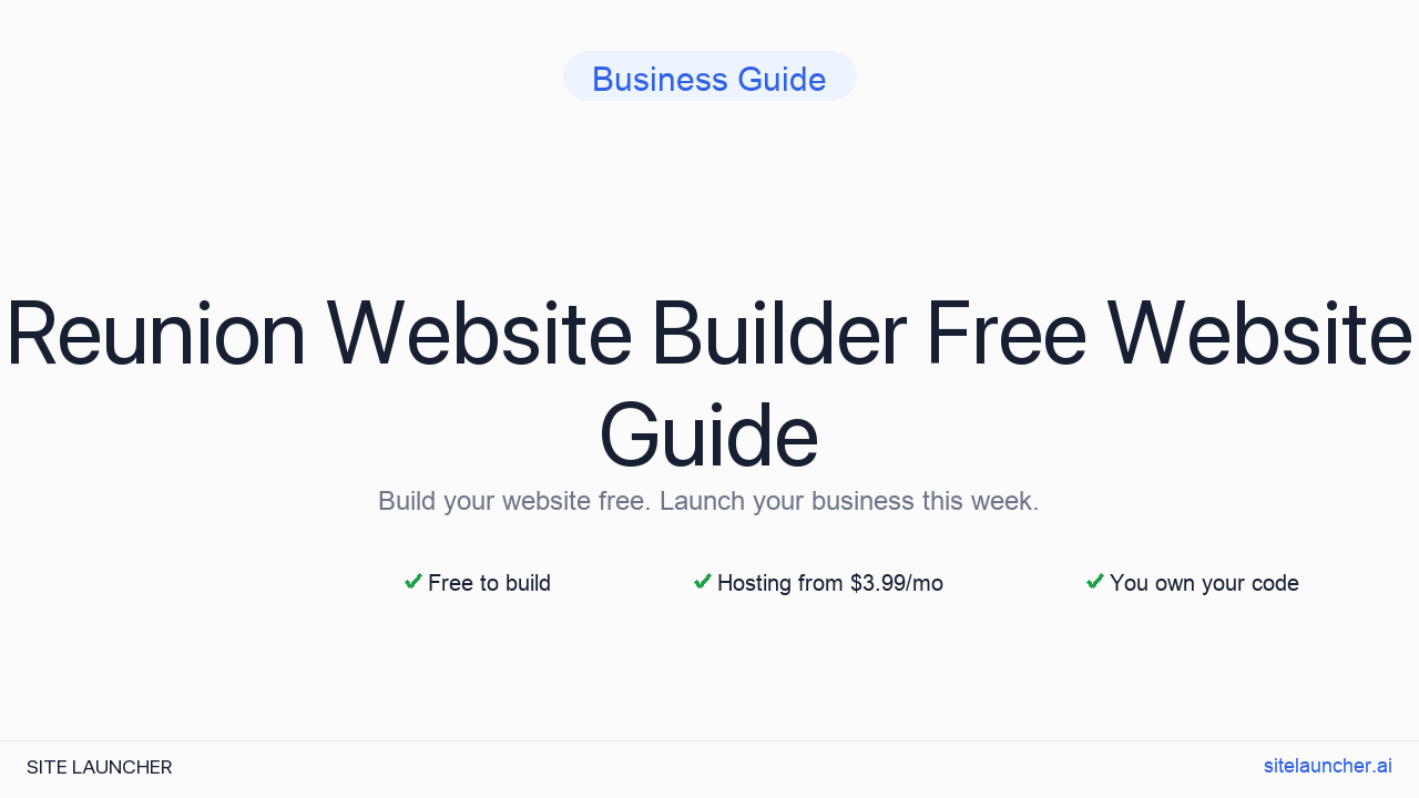 Reunion Website Builder Free