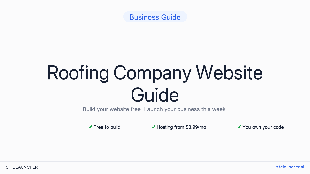 How to Build a Website for Your Roofing Company (Free, Fast, and Professional)