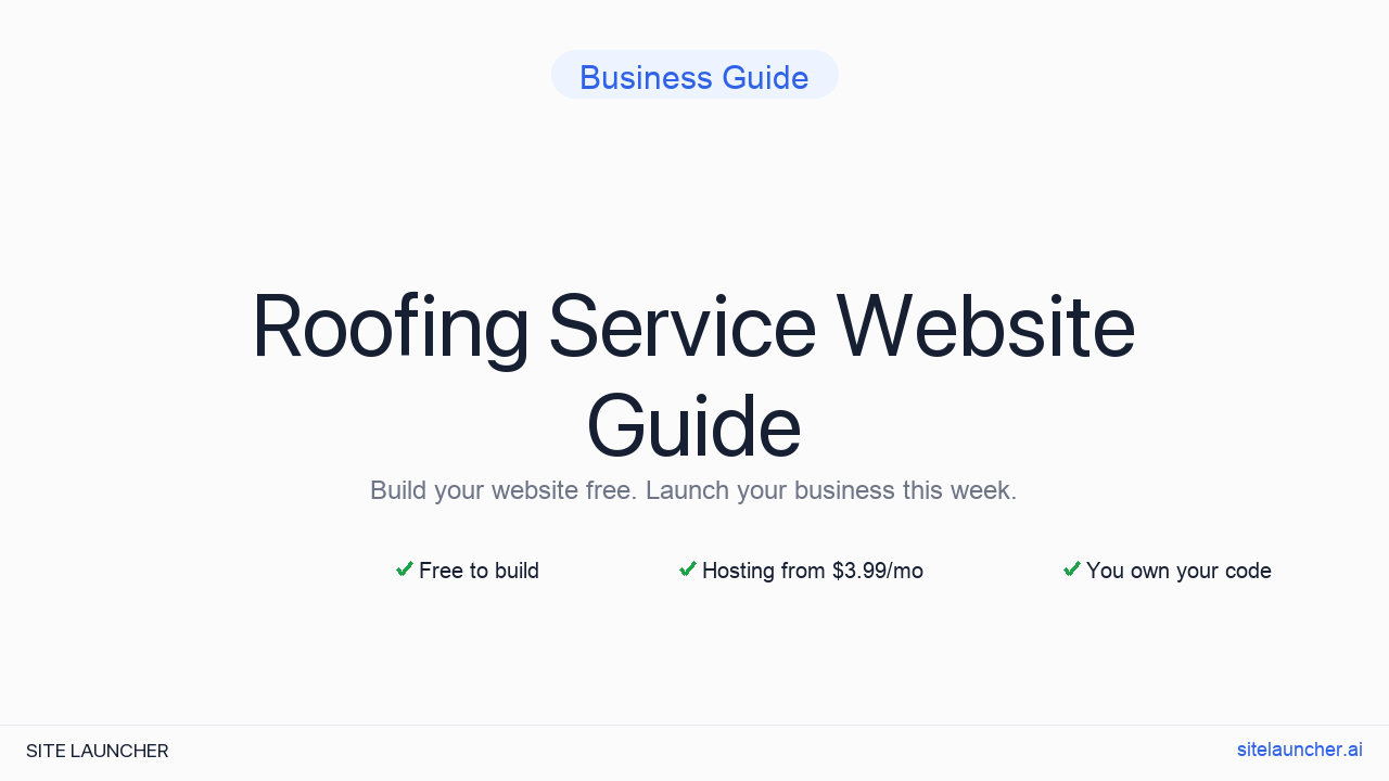 How to Build a Website for Your Roofing Service (Free, Fast, and Professional)
