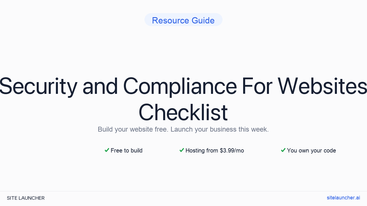 Security and Compliance Checklist For Websites
