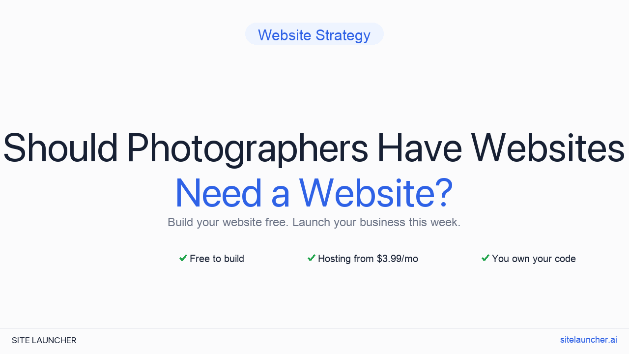 Should Photographers Have Websites