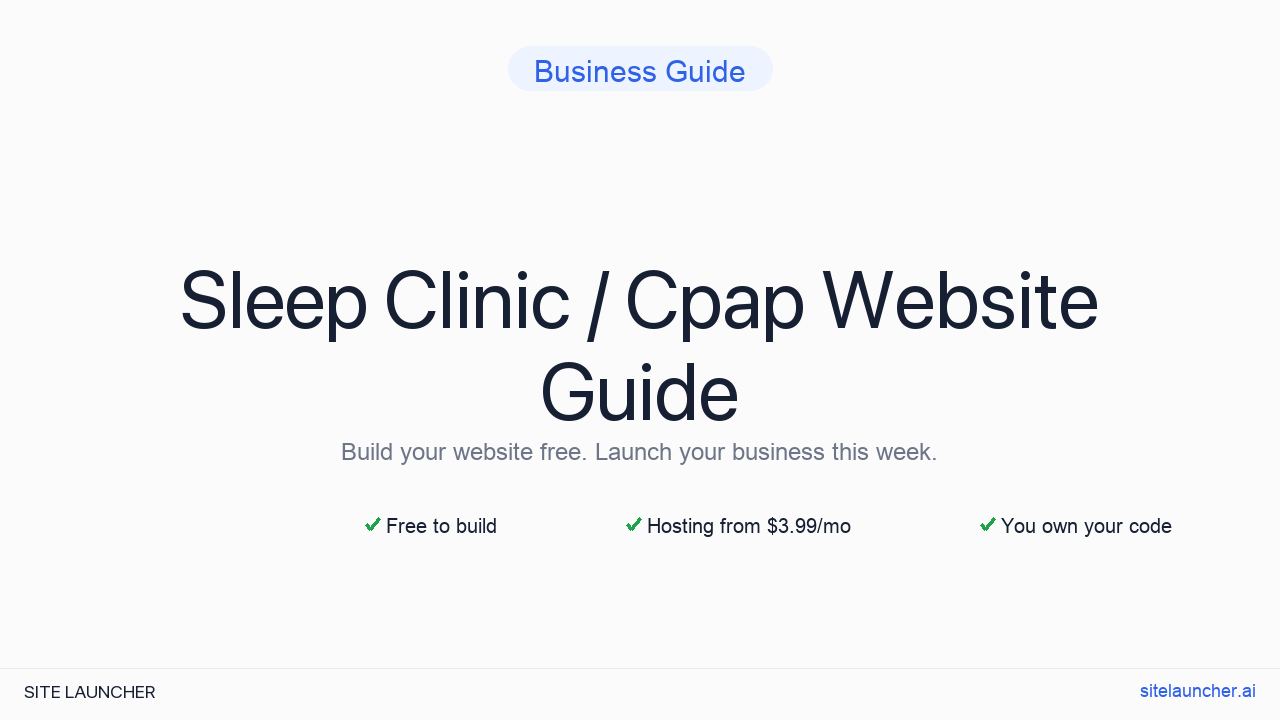 How to Build a Website for Your Sleep Clinic / CPAP (Free, Fast, and Professional)