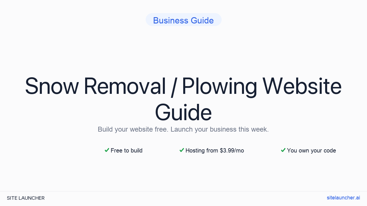 How to Build a Website for Your Snow Removal / Plowing (Free, Fast, and Professional)