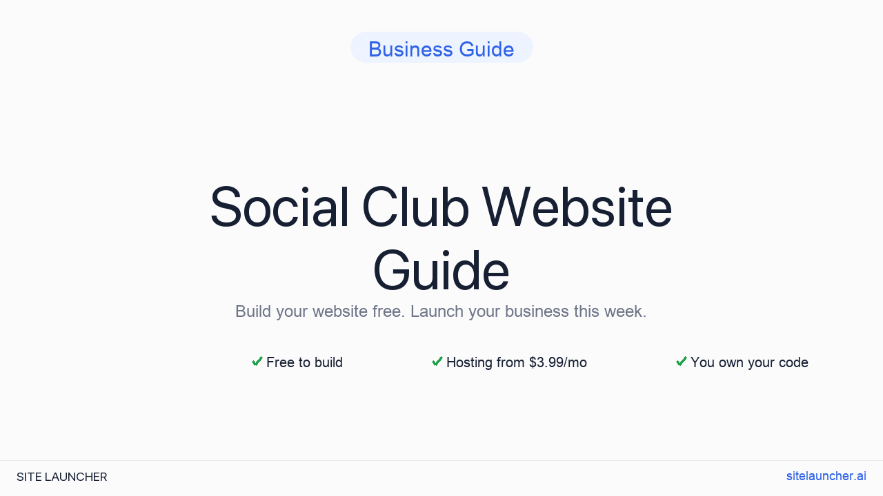 Website For Social Club
