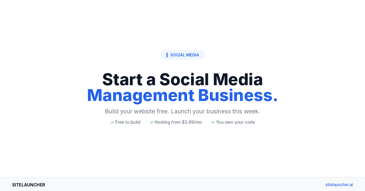 How to Start a Social Media Management Business This Month
